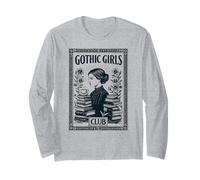Gotico Goth Ragazza Studenti di Letteratura Halloween Maglia a Manica