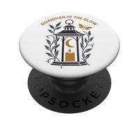 Gotico lanterna custode con viti e luna crescente bagliore PopSockets PopGrip Adesivo
