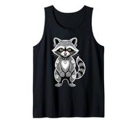 Gotico Punk Raccoon Tatuaggio Piercing Cool Divertente Inchiostro Animale Canotta