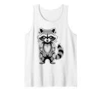 Gotico Punk Raccoon Tatuaggio Piercing Cool Divertente Inchiostro Animale Canotta