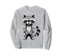 Gotico Punk Raccoon Tatuaggio Piercing Cool Divertente Inchiostro Animale Felpa