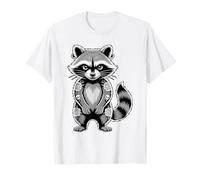 Gotico Punk Raccoon Tatuaggio Piercing Cool Divertente Inchiostro Animale Maglietta