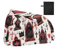 Gotico Rosso e Nero Halloween Bara Croce Copertura Della Bici Impermeabile Esterno con Fori di Bloccaggio Resistente ai raggi UV Indoor Outdoor Storage Copertura Bici Elettrica Adatto per la maggior