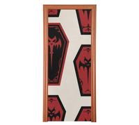 Gotico Rosso e Nero Halloween Bara Croce copre per la parte anteriore 35x79 In casa porta banner Decorazione del Partito e Forniture per la Casa M