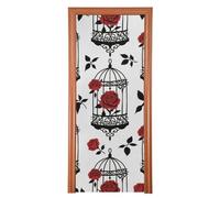 Gotico rosso e nero Halloween Rose Bird Cage copertura porta in vetro 35x79 In farfalla compleanno banner Decorazione del partito e forniture per la casa M
