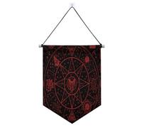 Gotico rosso nero Halloween Tarocchi Astrologia banner appeso con asta telescopica bandiera banner decorazioni per feste all'aperto per ufficio, scuola, aula, dormitorio, casa