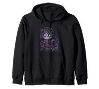 Gotico Scheletro Sirena Dark Fantasy Oceano Felpa con Cappuccio