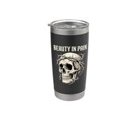 Gotico Skull Thorn Corona Bellezza In Dolore Estetica Scuro Bicchiere termico in acciaio inox doppia parete