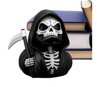 Gotico, statuetta per cruscotto che tiene una bugia | Personaggio da collezione Scheletro gotico Halloween per gadget da esposizione