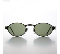 Gotico Steampunk Vittoriano Ovale Vintage Occhiali da Sole Nero/Verde - Maxwell