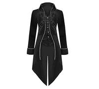 Gotico Uomo Maschio Vintage Slim Medievale Retro Halloween Punk Giacca Costume Cosplay Bordo Oro Cappotto Giacca Gothic Frac Costume Vintage Tuxedo Halloween Cappotti Festa in Maschera Medievale