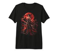 Gotico Vampiro Donna Luna Rossa Art Maglietta Premium