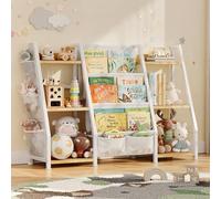 GoTiling Libreria Montessori per Bambini per Cameretta: Libreria Aperte con 6 Scomparti - Scaffale Portagiochi per Asili e Sale Giochi - Legno Naturale