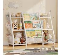 GoTiling Libreria Montessori per Bambini per Cameretta: Libreria Aperte con 6 Scomparti - Scaffale Portagiochi per Asili e Sale Giochi - Bianco