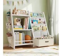GoTiling Libreria Scaffale Portagiochi per Bambini: Montessori Scaffale a 3 Livelli con Cassetto - Mensole per Libri e Giocattoli per Cameretta