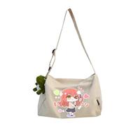 Goto Hitori - Borsa sportiva da palestra Kita Ikuyo, borsa da viaggio per fine settimana e pernottamento, borsa a tracolla cilindrica, Kita Ikuyo Bianco, 30*20*20CM