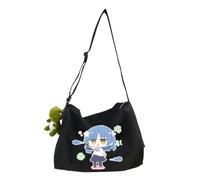 Goto Hitori - Borsa sportiva da palestra Kita Ikuyo, borsa da viaggio per fine settimana e pernottamento, borsa a tracolla cilindrica, Yamada Ryo Nero, 30*20*20CM
