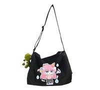 Goto Hitori - Borsa sportiva da palestra Kita Ikuyo, borsa da viaggio per fine settimana e pernottamento, borsa a tracolla cilindrica, Goto Hitori Nero, 30*20*20CM