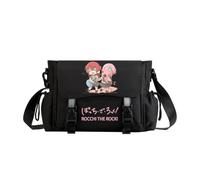 Gotō Hitori Borse a tracolla Kita Ikuyo Borse a tracolla Ijichi Nijika Borsa a tracolla impermeabile Anime Borsa a tracolla leggera nera con panno patta, fascia con fibbia, cinturino regolabile, Tipo