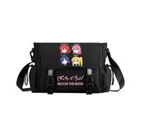 Gotō Hitori Borse a tracolla Kita Ikuyo Borse a tracolla Ijichi Nijika Borsa a tracolla impermeabile Anime Borsa a tracolla leggera nera con panno patta, fascia con fibbia, cinturino regolabile, Tipo