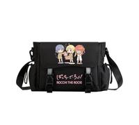 Gotō Hitori Borse a tracolla Kita Ikuyo Borse a tracolla Ijichi Nijika Borsa a tracolla impermeabile Anime Borsa a tracolla leggera nera con panno patta, fascia con fibbia, cinturino regolabile, Tipo