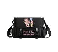 Gotō Hitori Borse a tracolla Kita Ikuyo Borse a tracolla Ijichi Nijika Borsa a tracolla impermeabile Anime Borsa a tracolla leggera nera con panno patta, fascia con fibbia, cinturino regolabile, Tipo
