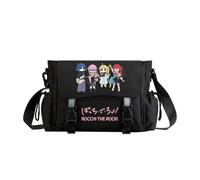 Gotō Hitori Borse a tracolla Kita Ikuyo Borse a tracolla Ijichi Nijika Borsa a tracolla impermeabile Anime Borsa a tracolla leggera nera con panno patta, fascia con fibbia, cinturino regolabile, Tipo
