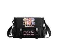 Gotō Hitori Borse a tracolla Kita Ikuyo Borse a tracolla Ijichi Nijika Borsa a tracolla impermeabile Anime Borsa a tracolla leggera nera con panno patta, fascia con fibbia, cinturino regolabile, Tipo