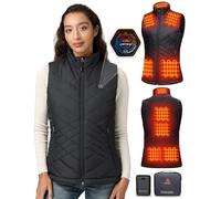 GOTOBI Gilet riscaldabile, da donna, con power bank, 16000 mAh, 7,4 V, 9 zone di riscaldamento, interruttore intelligente 4 in 1, con design di illuminazione, gilet riscaldato, per lavoro all'aperto,