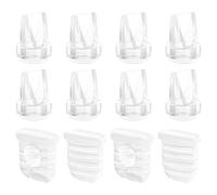 GOTOCUT Confezione da 8 valori a becco d'anatra e 4 diaframmi in silicone compatibili con eufy E10 S1 S1 Pro, S32 parti di ricambio per tiralatte, accessori essenziali per l'allattamento al seno