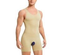 Gotoly Compressione Uomo Shapewear Bodysuit Snellente Intimo Modellante Full Body Shaper con Pantaloncini da Gamba Dimagrante Fascia Pancia Fitness Canottiera