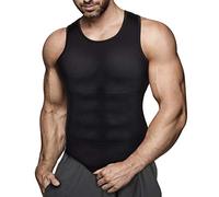 Gotoly Compressione Uomo Shapewear Canotta Contenitiva Snellente Intimo Modellante Dimagrante Maglietta Senza Cuciture Fascia Pancia Sportivo Fitness Canottiera