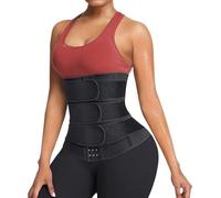 Gotoly Donna Fascia Addominale Dimagrante Waist Trimmer Allenamento Cintura Regolabile Fitness Addominali Brucia Grassi Corsetto Lombare Sauna Sudorazione di Sostegno Posteriore (Nero, 3XL)