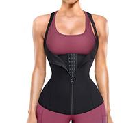 Gotoly Donna Waist Trainer Corsetto Dimagrante Body Modellante Allenamento con Cerniera Cintura Sauna Hot Thermo Sudore Sportiva Fitness Training Vestiti Body Shaper