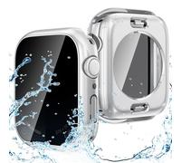 Goton Custodia impermeabile 2 in 1 per Apple Watch Series 9, 8, 7, pellicola protettiva per lo schermo da 41 mm, copertura frontale in vetro temperato anti spia + paraurti posteriore per accessori