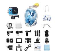 gotosee Action Camera Full Face Snorkel Mask, 4K Charging Wifi Subacquea 30M Eis Fotocamera Anti-Shake Con Telecomando, Custodia Impermeabile E Kit Accessori Di Montaggio