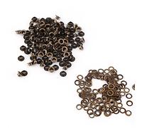 GOTOTOP 100 set di occhielli rotondi color bronzo antico in metallo, 4/5/6 mm, kit di Grommets Eyelets, strumenti per fai da te, scrapbooking, borsa da cucito (6 mm)