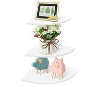 GOTOTOP 3 MENSOLA da Parete angolare Ripiani portaoggetti Galleggiante Pannello Bianco per Ingresso, Soggiorno, Cucina, Ufficio