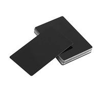 GOTOTOP 50Pcs Biglietti da Visita in Bianco Universal Fashion Metal Marcatore con Incisione al Biglietto da Visita con più Colori per Donna Uomo (3,4 × 2,1 × 0,01 Pollici)(Nero)