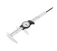 GOTOTOP Calibro Micrometrico in Acciaio Inossidabile, Calibro per Orologio Digitale 0-150 Mm con Display LCD Precisione 0,1 Mm per Misurazioni Esterne, Interne e della profondità(Bianco)