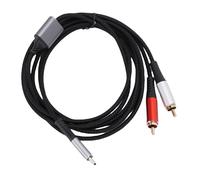 GOTOTOP Cavo Stereo Aux Doppio Maschio Tipo C Cavo Sdoppiatore a Y Tessuto HiFi per Telefono Tablet Laptop 6,56 Piedi per Amplificatore Home Theater