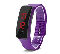 GOTOTOP Orologio Sportivo per Bambini, Orologio da Polso Digitale alla Moda con Grande Schermo a LED Cinturino in Silicone Morbido Orologio Fitness All'aperto per Ragazzi e Ragazze(Purple)