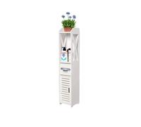 GOTOTOP Scaffale per mobili da bagno, in legno, bianco, 80 x 15,5 x 15,5 x 15,5 cm