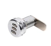 GOTOTOP Serratura a camma con combinazione di codici a 3 cifre Lega di zinco Argento Pratica serratura di sicurezza per armadietti con password Cassetti per armadietti per la casa(3#)