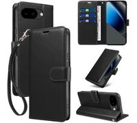 GOTOURED Custodia a portafoglio per Google Pixel 10A con blocco RFID (nero) | Pelle PU, custodia a libro, cavalletto, cinturino da polso, 3 slot per schede, tasca per contanti, chiusura magnetica
