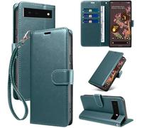 GOTOURED Custodia a portafoglio per Google Pixel 6 con blocco RFID (verde | Pelle PU, custodia a libro, cavalletto, cinturino da polso, 3 slot per schede, tasca per contanti, chiusura magnetica