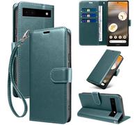 GOTOURED Custodia a portafoglio per Google Pixel 6A con blocco RFID (verde | Pelle PU, custodia a libro, cavalletto, cinturino da polso, 3 slot per schede, tasca per contanti, chiusura magnetica