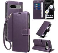 GOTOURED Custodia a portafoglio per Google Pixel 7 con blocco RFID (viola) | Pelle PU, custodia a libro, cavalletto, cinturino da polso, 3 slot per schede, tasca per contanti, chiusura magnetica