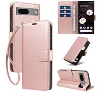 GOTOURED Custodia a portafoglio per Google Pixel 7A con blocco RFID (oro | Pelle PU, custodia a libro, cavalletto, cinturino da polso, 3 slot per schede, tasca per contanti, chiusura magnetica