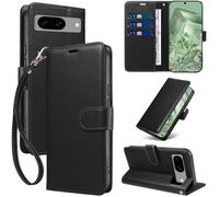 GOTOURED Custodia a portafoglio per Google Pixel 8 con blocco RFID (nero) | Pelle PU, custodia a libro, cavalletto, cinturino da polso, 3 slot per schede, tasca per contanti, chiusura magnetica